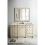 Bristol 60" Single Vanity, Vintage Vanilla, w/ 3 CM Eternal Serena Quartz Top