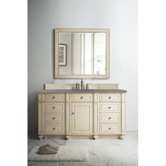 Bristol 60" Single Vanity, Vintage Vanilla, w/ 3 CM Grey Expo Quartz Top