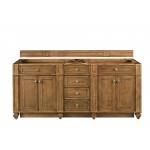 Bristol 72" Double Vanity, Saddle Brown