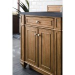 Bristol 72" Double Vanity, Saddle Brown, w/ 3 CM Charcoal Soapstone Quartz Top