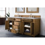 Bristol 72" Double Vanity Saddle Brown w/ 3 CM Eternal Jasmine Pearl Quartz Top