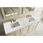 Bristol 72" Double Vanity Vintage Vanilla w/ 3 CM Jasmine Pearl Quartz Top