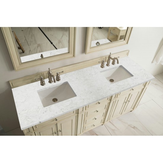 Bristol 72" Double Vanity Vintage Vanilla w/ 3 CM Jasmine Pearl Quartz Top