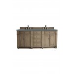 Bristol 72" Double Vanity, Whitewashed Walnut, w/ 3 CM Cala Blue Quartz Top