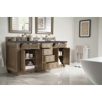 Bristol 72" Double Vanity Walnut w/3 CM Charcoal Soapstone Quartz Top