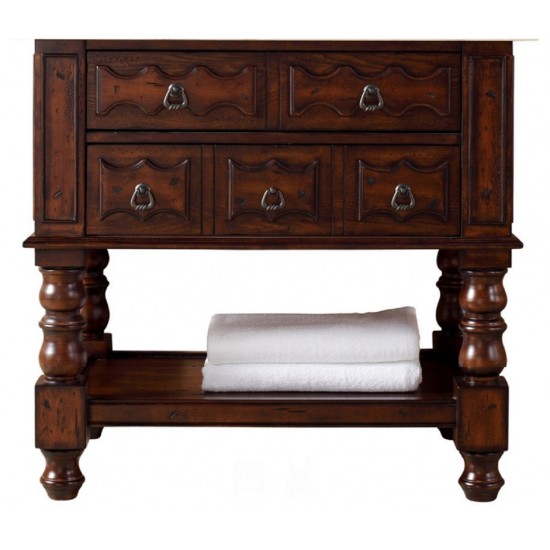 Castilian 36" Single Vanity Cabinet, Aged Cognac