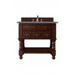 Castilian 36" Single Vanity Cabinet, Aged Cognac, w/ 3 CM Cala Blue Quartz Top