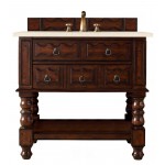 Castilian 36" Single Vanity, Aged Cognac, w/ 3 CM Eternal Marfil Quartz Top