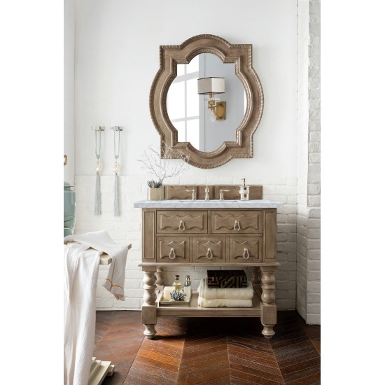 Castilian 36" Single Vanity, Empire Gray w/ 3 CM Carrara Marble Top