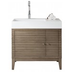 Linear 36" Single Vanity Whitewashed Walnut