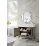 Linear 36" Single Vanity Whitewashed Walnut w/ Glossy White Composite Top