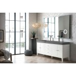 Linear 72" Double Vanity, Glossy White w/ Dusk Grey Glossy Composite Top