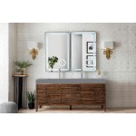 Linear 72" Double Vanity, Mid Century Walnut w/ Dusk Grey Glossy Composite Top