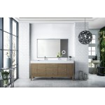Linear 72" Double Vanity Whitewashed Walnut w/ Glossy White Composite Top