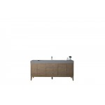 Linear 72" Single Vanity Whitewashed Walnut w/ Dusk Grey Glossy Composite Top