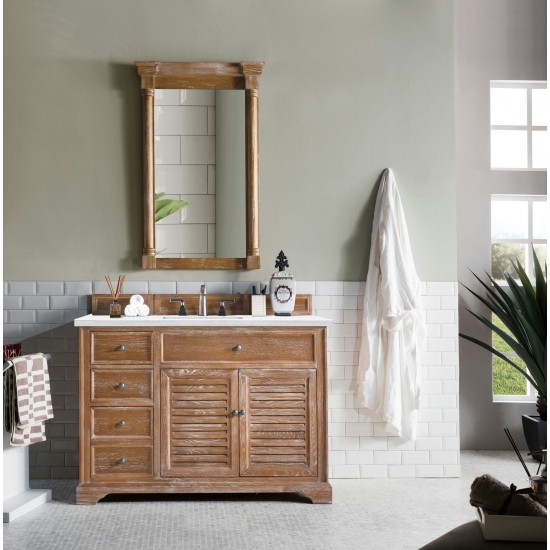 Savannah 48" Driftwood Single Vanity w/ 3 CM Arctic Fall Solid Surface Top