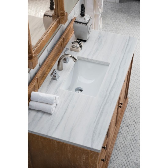 Savannah 48" Driftwood Single Vanity w/ 3 CM Arctic Fall Solid Surface Top