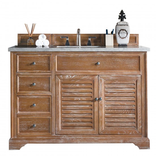 Savannah 48" Driftwood Single Vanity w/ 3 CM Carrara Marble Top