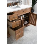 Savannah 48" Single Vanity Cabinet, Driftwood, w/ 3 CM Classic White Quartz Top