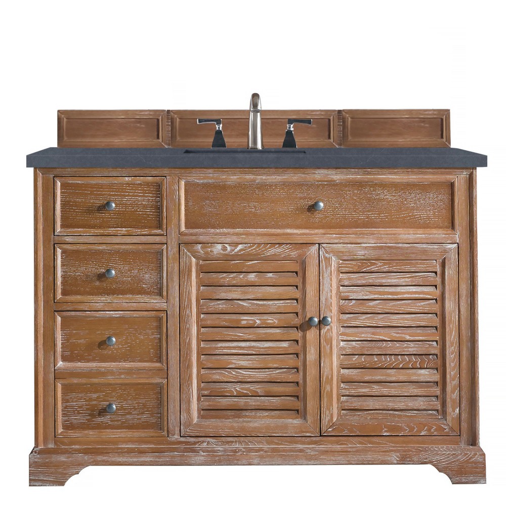 Savannah 48" Single Vanity, Driftwood, w/ 3 CM Charcoal Soapstone Quartz Top