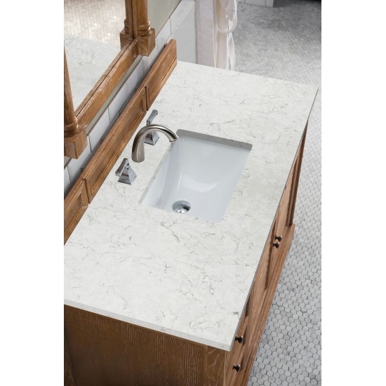 Savannah 48" Single Vanity, Driftwood, w/ 3 CM Eternal Jasmine Pearl Quartz Top