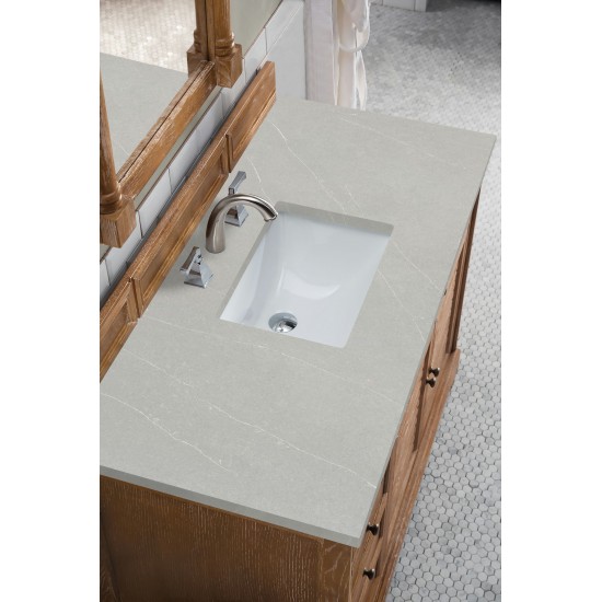 Savannah 48" Single Vanity Cabinet, Driftwood, w/ 3 CM Eternal Serena Quartz Top