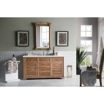 Savannah 60" Driftwood Single Vanity w/ 3 CM Arctic Fall Solid Surface Top