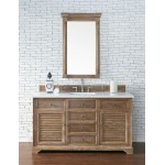 Savannah 60" Single Vanity Cabinet, Driftwood, w/ 3 CM Classic White Quartz Top