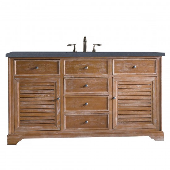 Savannah 60" Single Vanity, Driftwood, w/ 3 CM Charcoal Soapstone Quartz Top