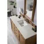 Savannah 60" Single Vanity, Driftwood, w/ 3 CM Eternal Jasmine Pearl Quartz Top