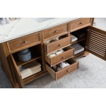 Savannah 60" Single Vanity, Driftwood, w/ 3 CM Ethereal Noctis Quartz Top