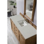 Savannah 60" Single Vanity Cabinet, Driftwood, w/ 3 CM Eternal Serena Quartz Top