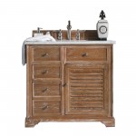 Savannah 36" Driftwood Single Vanity w/ 3 CM Arctic Fall Solid Surface Top