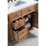 Savannah 36" Driftwood Single Vanity w/ 3 CM Arctic Fall Solid Surface Top