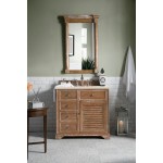 Savannah 36" Single Vanity Cabinet, Driftwood, w/ 3 CM Eternal Marfil Quartz Top