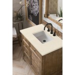 Savannah 36" Single Vanity Cabinet, Driftwood, w/ 3 CM Eternal Marfil Quartz Top