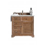 Savannah 36" Single Vanity, Driftwood, w/ 3 CM Ethereal Noctis Quartz Top