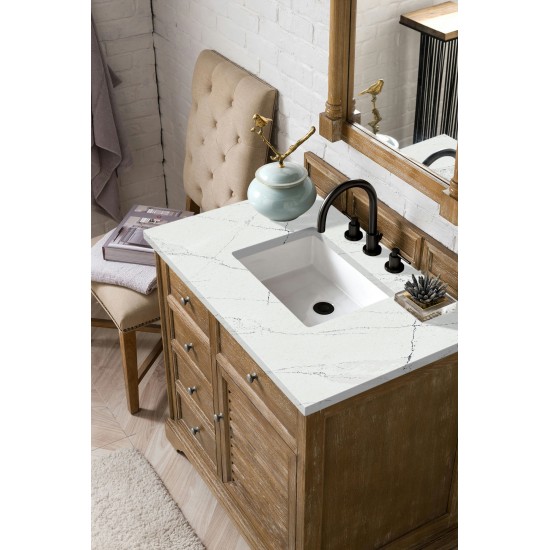 Savannah 36" Single Vanity, Driftwood, w/ 3 CM Ethereal Noctis Quartz Top