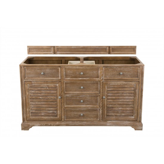 Savannah 60" Double Vanity Cabinet, Driftwood