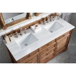 Savannah 60" Driftwood Double Vanity w/ 3 CM Arctic Fall Solid Surface Top