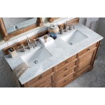 Savannah 60" Driftwood Double Vanity w/ 3 CM Carrara Marble Top