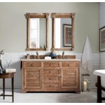 Savannah 60" Double Vanity Cabinet, Driftwood, w/ 3 CM Eternal Marfil Quartz Top