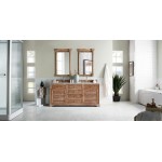 Savannah 72" Driftwood Double Vanity w/ 3 CM Carrara Marble Top