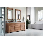 Savannah 72" Driftwood Double Vanity w/ 3 CM Carrara Marble Top