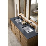 Savannah 72" Double Vanity, Driftwood, w/ 3 CM Charcoal Soapstone Quartz Top