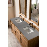 Savannah 72" Double Vanity Cabinet, Driftwood, w/ 3 CM Grey Expo Quartz Top