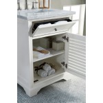 Savannah 26" Bright White Single Vanity w/ 3 CM Carrara Marble Top