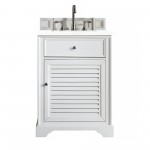 Savannah 26" Single Vanity, Bright White, w/ 3 CM Classic White Quartz Top