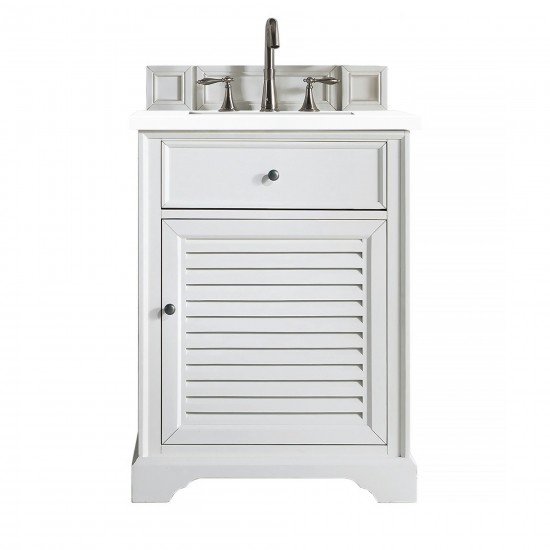 Savannah 26" Single Vanity, Bright White, w/ 3 CM Classic White Quartz Top