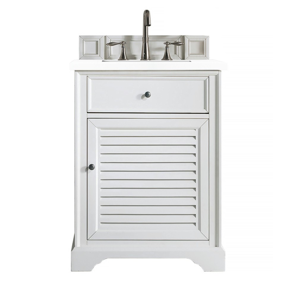 Savannah 26" Single Vanity, Bright White, w/ 3 CM Classic White Quartz Top Savannah 26" Single Vanity, Bright White, w/ 3 CM Classic White Quartz Top